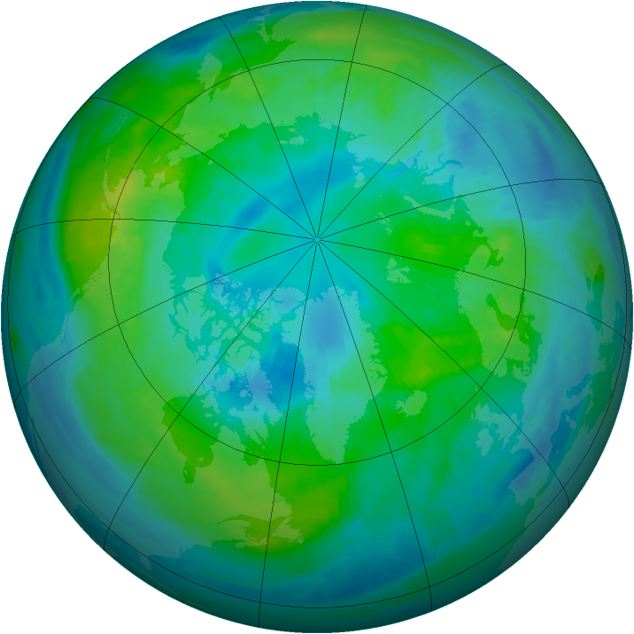 Arctic ozone map for 12 October 1999